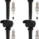 ECCPP 4 ignition coils with 4 iridium Spark Plugs,UF822,coils packs,for Toyota Yaris 2019,Yaris iA 2017-2018 & Scion iA 2016,1.5L 90118-WB460,UF-822 (Standard)
