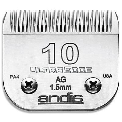 Andis, Ultra Edge Dog Clipper Blade Made From High-Carbon Steel With Extended Edge Life, Includes Size-10 Skip Tooth, Harder Cutting Surface With Sharp Edge - 1/16-Inch Cut Length, Chrome