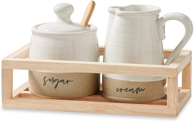 MUD PIE STONEWARE CREAM AND SUGAR