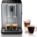 Bosch TIU20508 300 Series Fully Automatic Espresso Machine with Milk Express (in-cup frother), LCD + Touch Control Panel, Cup Warmer, OneTouch Milk-based Beverages and 5 Beverage Options, Dark Silver