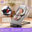 Foldable Baby Bouncer, Baby Seat with 3 Adjustable Heights, Portable Newborn Rocker, Ergonomic Bouncy Seat for Natural Bounce, Bouncer for Babies 0-18 Months, Soft Cotton