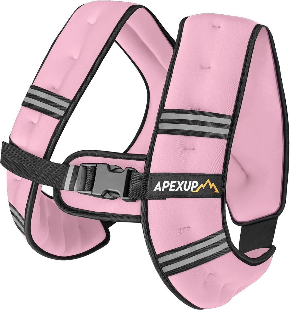 APEXUP Weighted Vest Men Women, Weight Vest for Women Workout Equipment for Strength Training Running (10lbs, Pastel Pink)