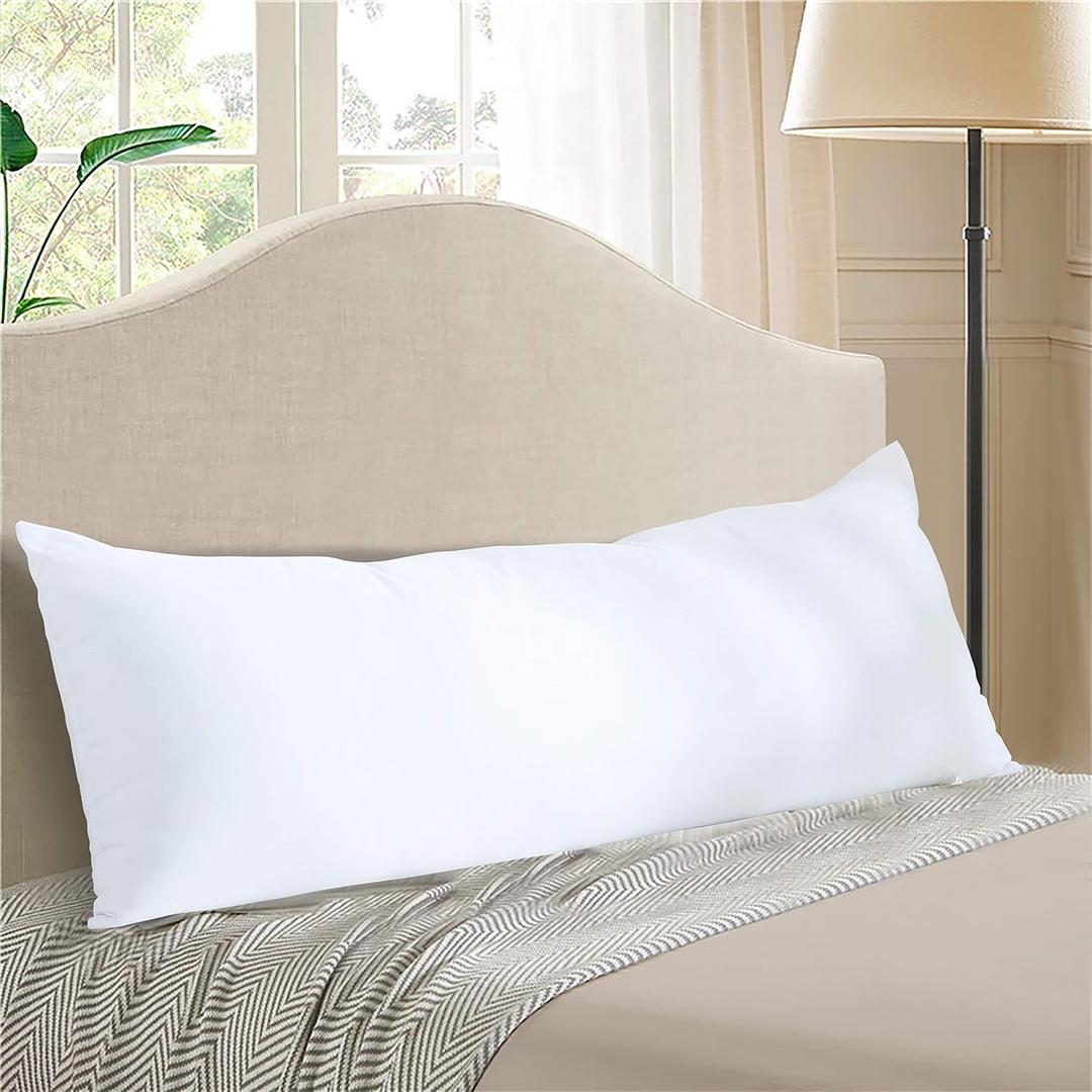 2 x EVOLIVE Body Pillow Insert 21" x 54", Ultra Soft Microfiber Full Body Pillow for Pregnancy, Side Sleepers & Back Support, Plush Supportive Long Bed Pillow (21"x54" Body Pillow)