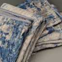 RELEANY Washable Area Rugs 2'x6' Non-Slip Modern Abstract Soft for Living Room Entryway Bedroom Nursery, Print Pattern, Blue Grey Navy Gray