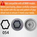054 Wheel Locking Nut Key Socket Compatible with BMW Series, (Socket OD 29mm - ID 25mm), Wheel Anti-Theft Lug Nut Removal Tool, Anti-Theft Screw Remover