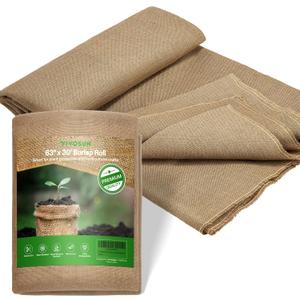 VIVOSUN 63 in x 30 ft Premium Burlap Fabric, 10 oz Heavy Duty High Density Natural Jute Fiber, Multipurpose Burlap for Gardening, Outdoor Plant Care, Weed Barrier, DIY Crafts, and Decoration
