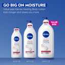 NIVEA Intense Healing Body Lotion for Very Dry, Itchy Skin with Glycerin, Provitamin B5 and Niacinamide, 72-Hour Body Moisturizer, 33.8 Fl Oz Value Size Pump Bottle