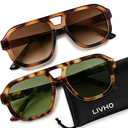 livho Trendy Polarized Square Aviator Sunglasses Women Men Square Eyewear Frame, Retro Sun Glasses for Women Men 2025 Shades