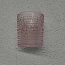 Edamame 24 Pcs Votive Candle Holders Pink Clear Bulk Glass Candle Holder for Table Centerpieces, Tealight Candle Holders for Weddings, Parties and Home Decoration
