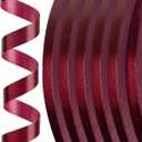 PartyWoo Burgundy Curling Ribbon - 600 Yards (6 Rolls, 100 Yards/Roll) for Balloons, Craft, Gift Wrapping, Wedding, Florist