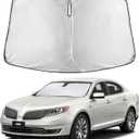 EcoNour Windshield Sunshade Compatible for Lincoln MKS 2009-2014 2015 2016, Sun Visor for Front Windshield & Window Sun Shade Cover, UV Heat Blocker & Protector, Car Accessories