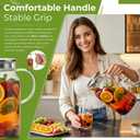 1 Gallon/3.8L Glass Pitcher with Lid, Extra Large Water Carafe Jug, Borosilicate Glass Iced Tea Pitcher, Glass Water Pitcher with Silicone Base, Leak-proof Ring & Cleaning Brush Included (Transparent) (EXP 12/31/36)