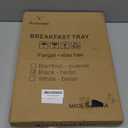 Artmeer Bed Tray Table Breakfast Food Tray with Folding Legs Serving Tray for Laptop Desk, Sofa,Platters,TV,Snack,Eating Tray, Black, Medium