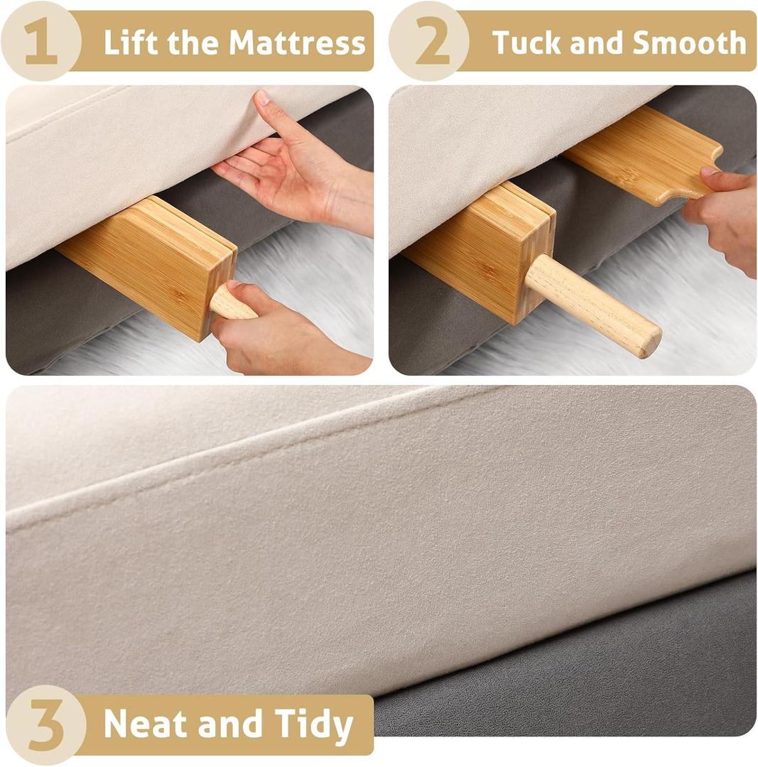 Leinuosen Mattress Lifter & Bed Maker Tool for Changing Sheets, Mattress Wedge Elevator, Bed Sheet Tucking Paddle Effortless Lifting Tuck Sheets Alleviating Back Pain(