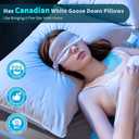 Shilucheng Goose Down Pillows Queen Size Set of 2, Side Sleeper Pillow for Sleeping Neck Pain Relief,100% Cotton Shell Hotel Quality PillowsWhite,20" x 30"