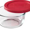 Pyrex Simply Store 1 Cup Single Glass Food Storage Container with Plastic Lid