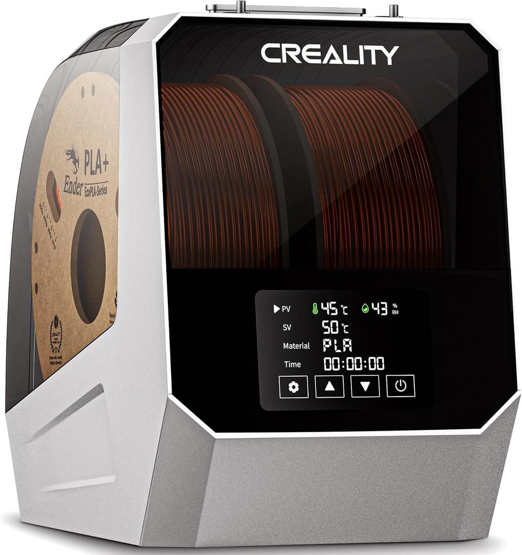 2025 CREALITY Official Space Pi Filament Dryer Plus, Dual-Spool Filament Dryer Box for 3D Printing with PTC Heater, 360 Fast Heating, 4'' LCD Touch Screen, One Key Set, Compatible with PLA PETG ABS