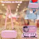 GUTIAL Accessories Bundle for Nintendo Switch 2 2025 - Cute Kawaii NS 2 Accessories kit for Grils Boys Kids with Travel Carrying Case and Cartoon Dockable Cover Case, Screen Protector, Stand - Pink
