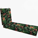 Honeycomb Outdoor Essentials Chaise Lounge, 21 x 70, Oahu Tropical Black Chair Cushion for Patio Furniture