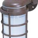 Nuvo Lighting SF76/621 Industrial Style Small Heavy Duty Aluminum Durable Outdoor Wall Mount Porch and Patio Light with Frosted Glass, Old Bronze