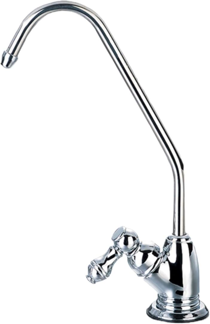 Max Water RO Faucet for Kitchen Sink, Chrome-Plated Stainless Steel Drinking Water Faucet, Lead-Free, Non-Air Gap, Compatible with Reverse Osmosis or Water Filtration Systems