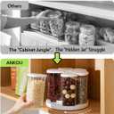 Ankou Rotating Food Storage Containers Set of 6, 23oz (690ml) Clear PET Jars with Dual Pour Lids, 360° Lazy Susan Pantry Organizer for Snacks, Cereal, Nuts, Oats & Dry Foods, Kitchen Grain Dispenser