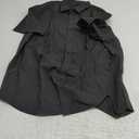 Alimens & Gentle Mens Short Sleeve Dress Shirt Wrinkle Free Solid Casual Button Down Shirts for Summer Business Wedding (X-Large, Black)