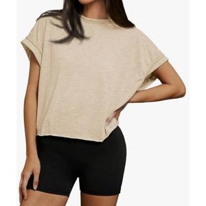 Color Batwing Sleeve Hollow-Out Back T-Shirt Casual Beach Vacation, (No Size)