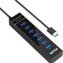 IVETTO 7-Port USB 3.0 Hub, IVETTO Data USB Hub Splitter with 3.3ft Long Cable for Laptop, PC, MacBook, Mac Pro, Mac mini, iMac, Surface Pro and More