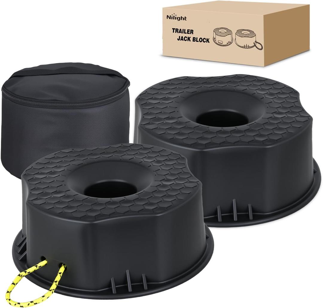 Nilight Trailer Jack Block RV Camper Stabilizer Leveling Blocks 10000lb 2PC
