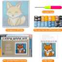 YP Latch Hook Kits for Kids Adults DIY Rug Tapestry Kits with Printed Canvas Embroidery Kits Festival Gifts Home Decoration (Fox,11.8inch X 11.8inch)