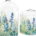 Blue Green Floral Kitchen Accessories Appliance Dust Covers Set for 3 Quart Pressure Cooker and Stand Mixer Food Processor Blender Machine Oil-proof Stains Protector Covers