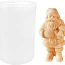 Christmas Candle Mold for Candle Making, 3D Silicone Mold for Resin Casting DIY Plaster Polymer Clay Home Decoration (Santa Claus)