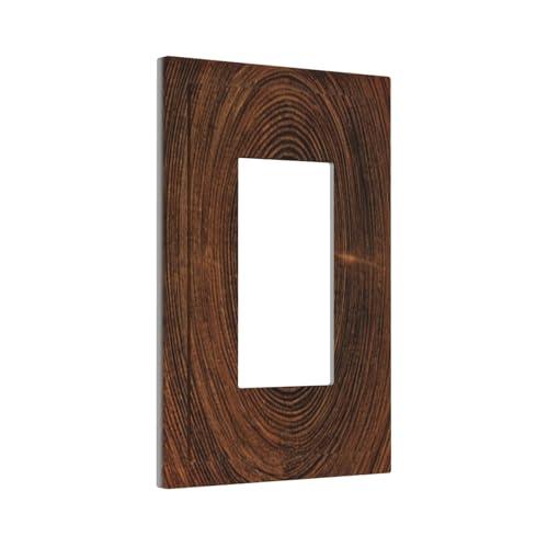 Yamxbfa Decorative Outlet Covers Vintage Brown Wood Grain Farmhouse 1 Gang Single Decora GFCI Device Light Switch Covers Plate 1 Rocker Wall Plate Jumbo Face Plate for Home Decor
