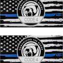 16 x 2 PCS Thin Line Sticker Code 4, American Flag Waterproof Vinyl Decal Police Support Bumper Stickers, Reflective Support Law Enforcement Decal for Car Truck Window Laptop