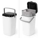 PetFusion Portable Cat Litter Disposal; Innovative Dog Poop Trash Can with Locking Handle, included Deodorizer; Built-in Poop Bag Holder; With 10 Waste Bags; White and Black