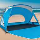 Beach Tent, Portable Sun Shelter for 6-8 Person with UPF 50+ UV Protection, Easy Setup Waterproof Beach Shade Canopy Cabana for Family Outdoor and Picnics, Fishing with Carrying Bag (Blue)