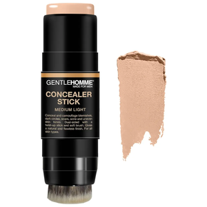Gentlehomme Men's Concealer Stick with Brush for Dark Circles Eraser, Medium Light