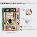 5 x CAXIYSH Cute Black Cat Canvas Wall Art Famous Open Window Poster Abstract Vintage Pink Paintings Prints Funny Cat Picture for Living Room Bedroom Wall Decor 12x16 inch Unframed