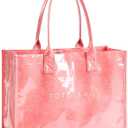 KALIDI PVC Tote Bag Womens Kraft Paper Work Handbags Purses with Top Handle