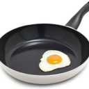 Deco 11 Nonstick Frying Pan Skillet, Made in Italy, Diamond Ceramic PFAS-Free, Dishwasher & Metal Utensil Safe, Durable Gloss Enamel Finish, Stay-Cool Handle, High Walls-Extra Room, Taupe