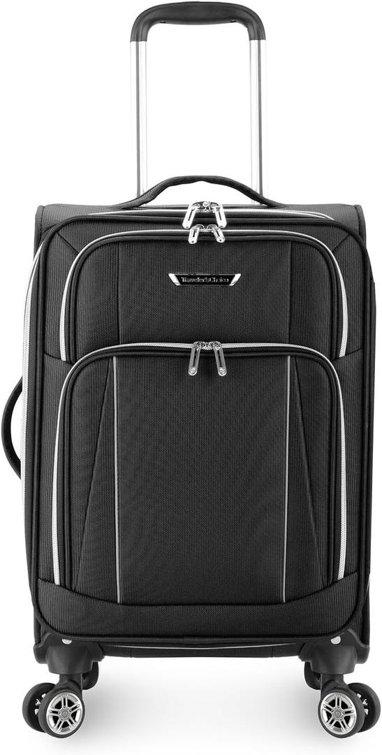 Traveler's Choice Lares Softside Expandable Luggage with Spinner Wheels, Black, Carry-On 22-Inch