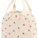 Bluboon Lunch Bag for Women Men Cute Corduroy Lunch Tote Bags Reusable Insulated Lunch Box Large Capacity Reusable Insulated Cooler for Work Picnic or Travel