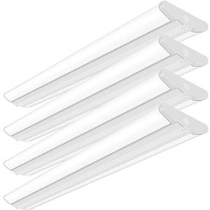 AntLux 4FT LED Wraparound Light Fixture 50W Ultra Slim LED Shop Lights for Garage, No Glare, 5500 Lumens, 4000K Neutral White, 4 Foot Flush Mount Office Ceiling Wrap Light for Workshop Kitchen, 4 Pack