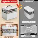 CTIME 3-Tier Medicine Organizer - Portable Medicine Cabinet with Leather Handle, Empty First Aid Kit for Home