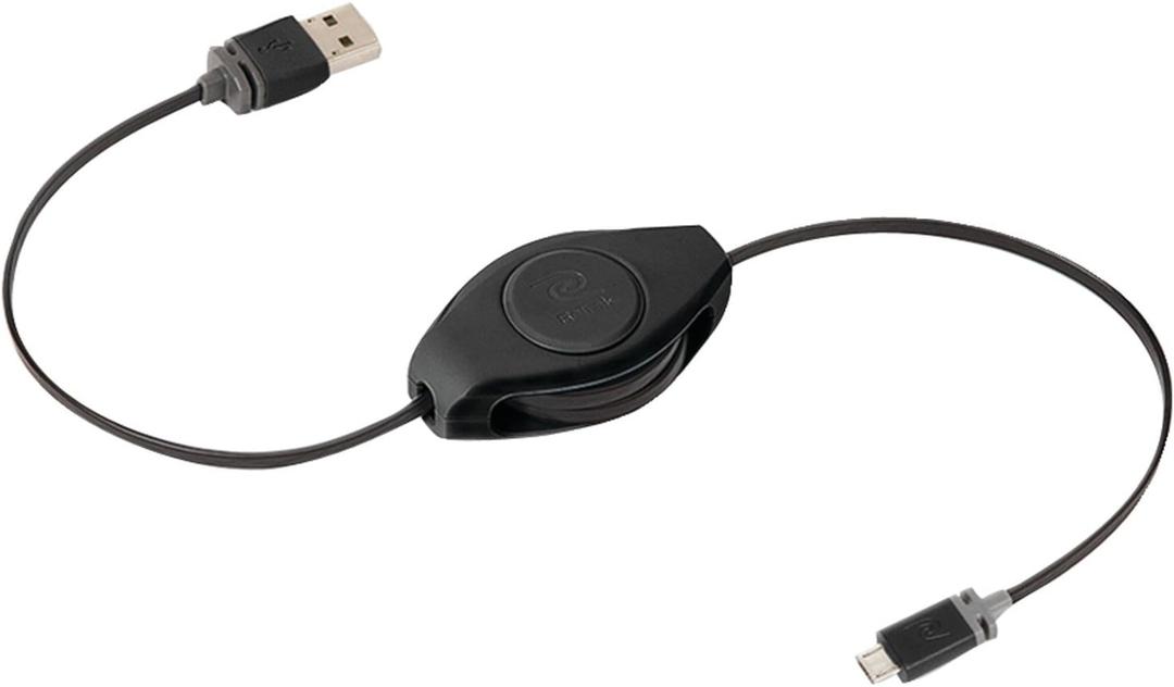 RETRAK ETPRM5ReTrak Premier Retractable Micro USB Charge & Sync Cable - Black