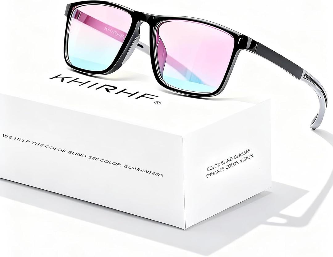 Color Blind Glasses for Men, Red-Green Colorblind Correction Glasses, Color Correcting & Enhancing Eyeglass for Outdoor Use