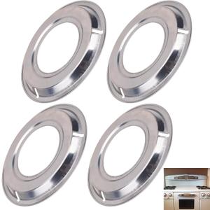4 Pack 5303131115, 540T014P01, RGP 300 Round Range Gas Stove Drip Pans Replacement Part Compatible With Frigidaire Tappan Range Stove Gas -Diameter 8.25, Center hole 4.0