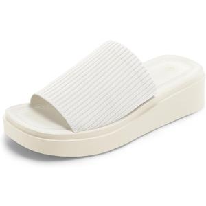 mysoft Women's Platform Sandals Slip On Comfortable Knit Slide Sandals, Size 9.5