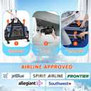 Petskd Top and Side Expandable Pet Carrier with Wheels 17x12x8.5 Inches JetBlue Frontier Spirit Airline Approved, Soft-Sided Carrier for Small Cats and Dogs with Locking Safety Zippers(Blue)